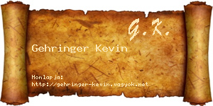 Gehringer Kevin névjegykártya